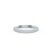 Round Brilliant Cut 3 Side Pave Diamond Wedding Band Mapple Gems